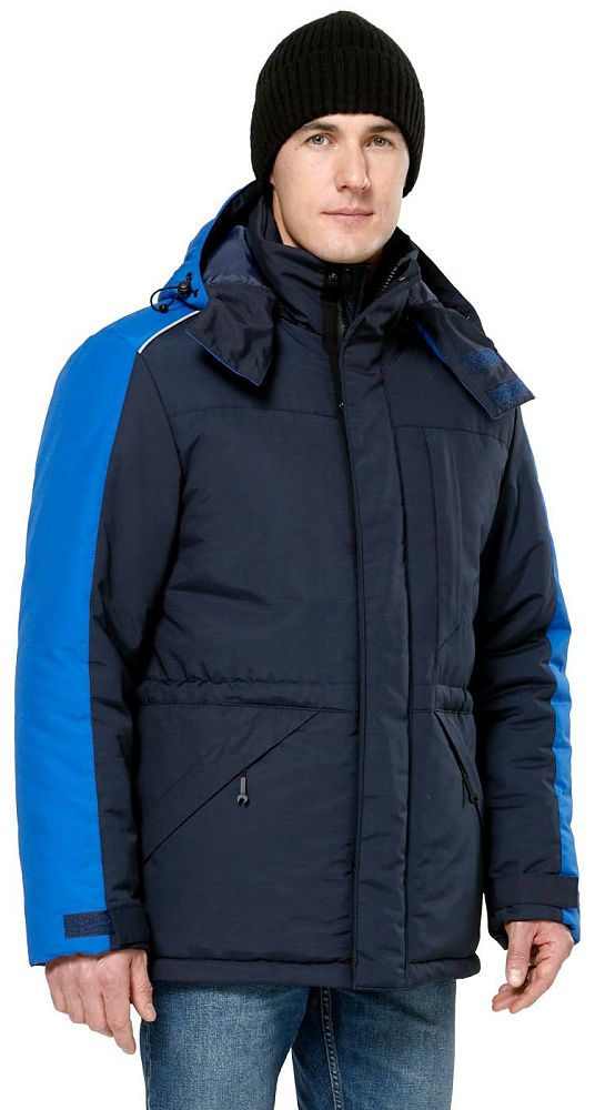 Куртка мужская утепленная рабочая Челленджер синяя с васильковым