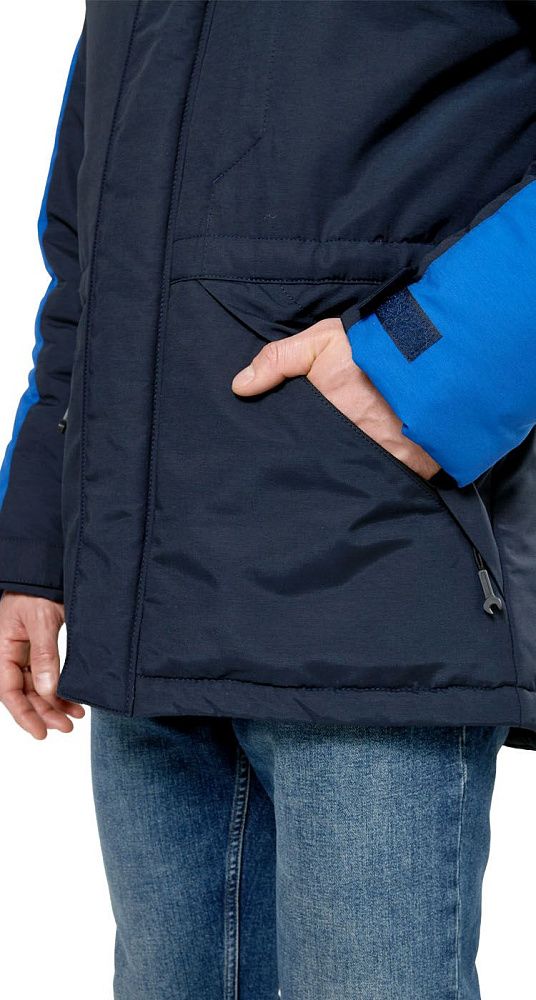 Куртка мужская утепленная рабочая Челленджер синяя с васильковым