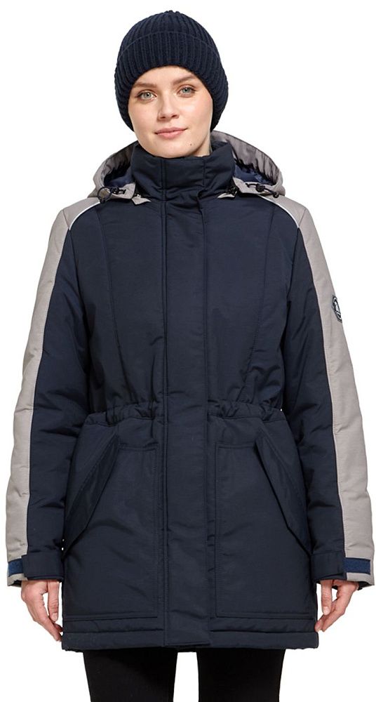 Куртка женская утепленная рабочая Альфа синяя с серым