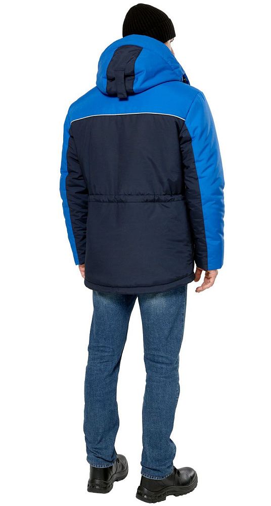 Куртка мужская утепленная рабочая Челленджер синяя с васильковым